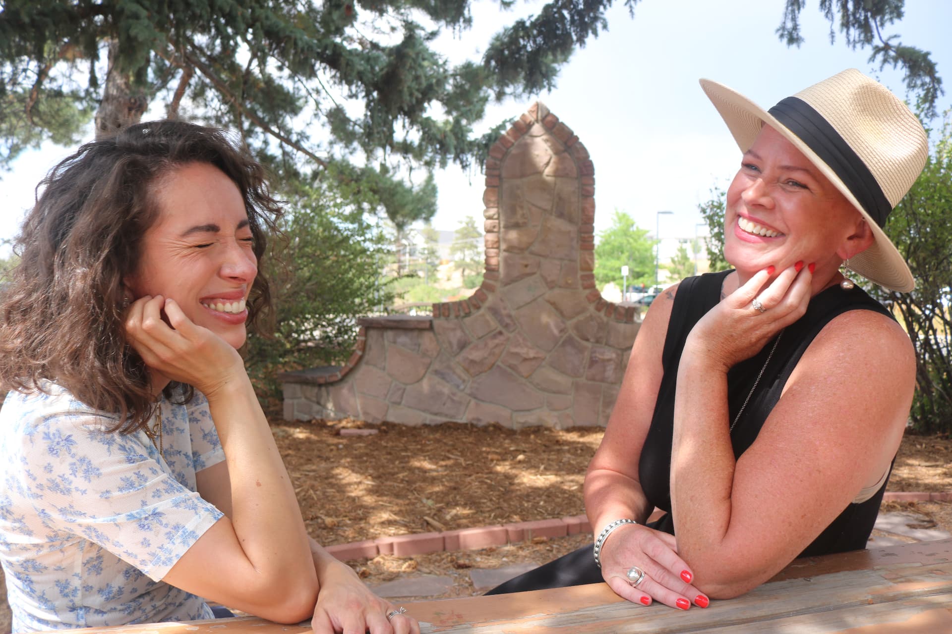 Laura Brand and Sara Sophia Haynes laughing together